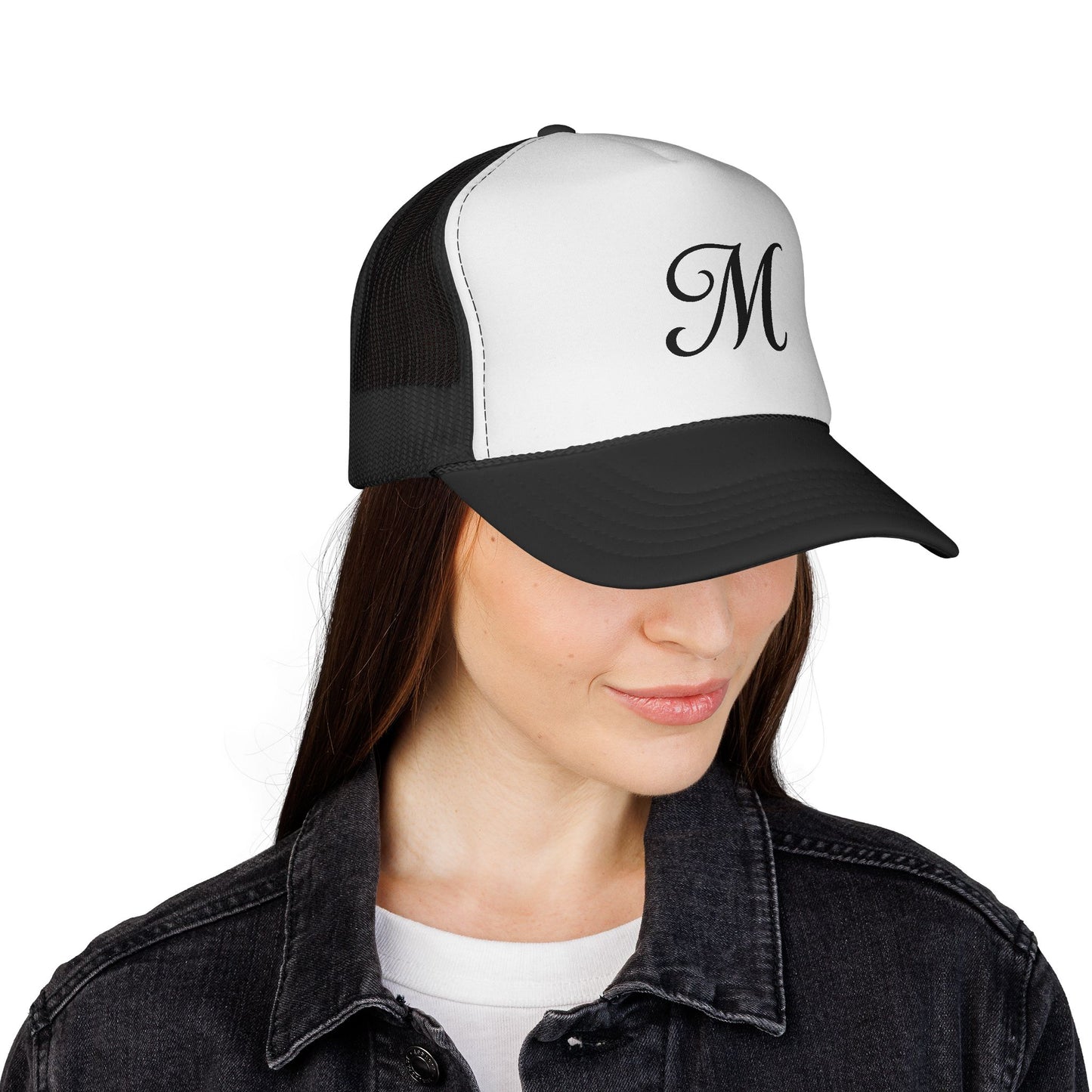 black n white m3rce trucker cap